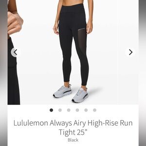 Lululemon Always Airy High-Rise Run Tight 25"